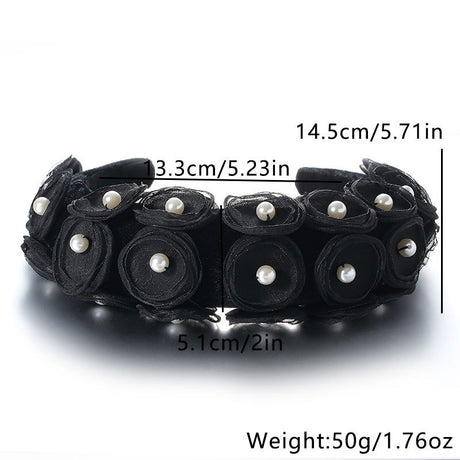 Fashionable fabric pearl flower headband - V.I.P Digital Presence