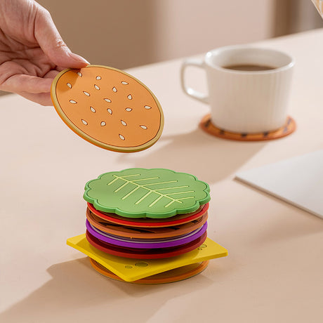 Burger Coaster Set Coffee Cup Insulation Pad 8 Piece Set - V.I.P Digital Presence