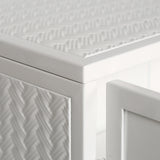 27.56"Glass Doors Modern Two-door Wall Cabinet with Featuring Three-tier Storage White
