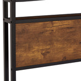 Large metal bed frame with wooden headboard and USB foot pedal, charging station, 2 drawers, LED lights, no need for box spring - V.I.P Digital Presence