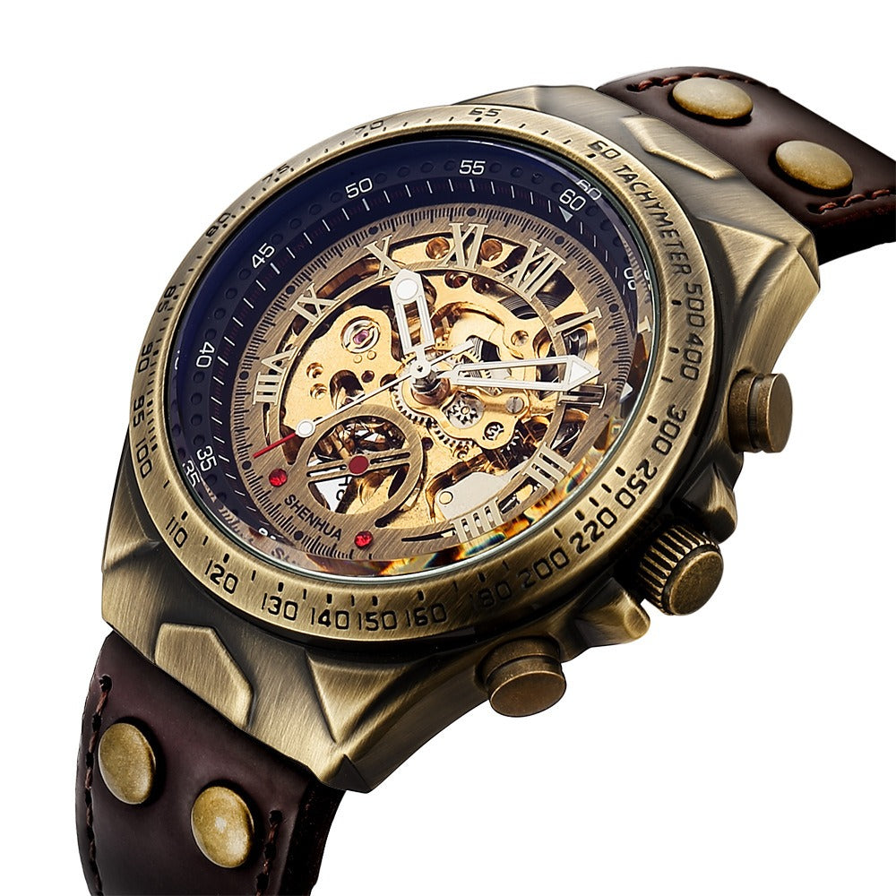 SHENHUA Men's Fashion Hollow out Watch Antique Fully Automatic Mechanical Watch - V.I.P Digital Presence