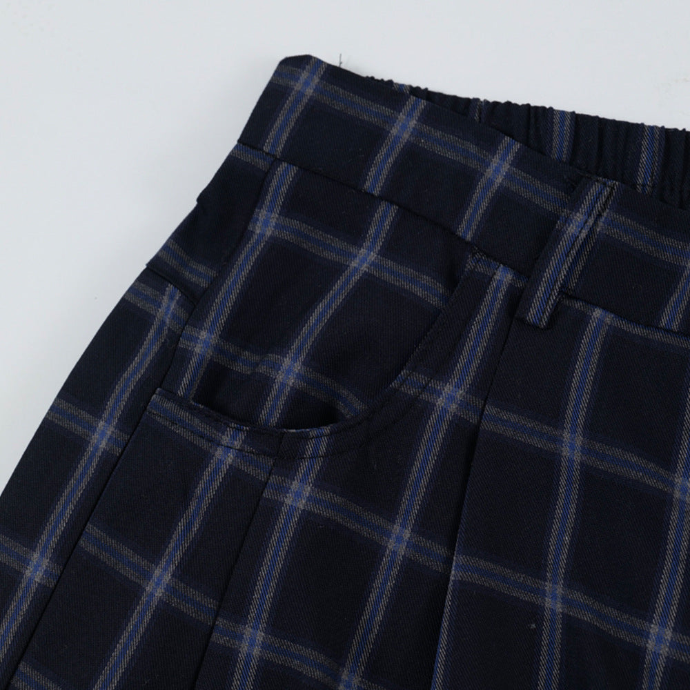 Street Trend Retro Plaid Casual Pants Men's Sportswear High Street Vibe Loose Plaid Wide Leg Straight Trousers - V.I.P Digital Presence