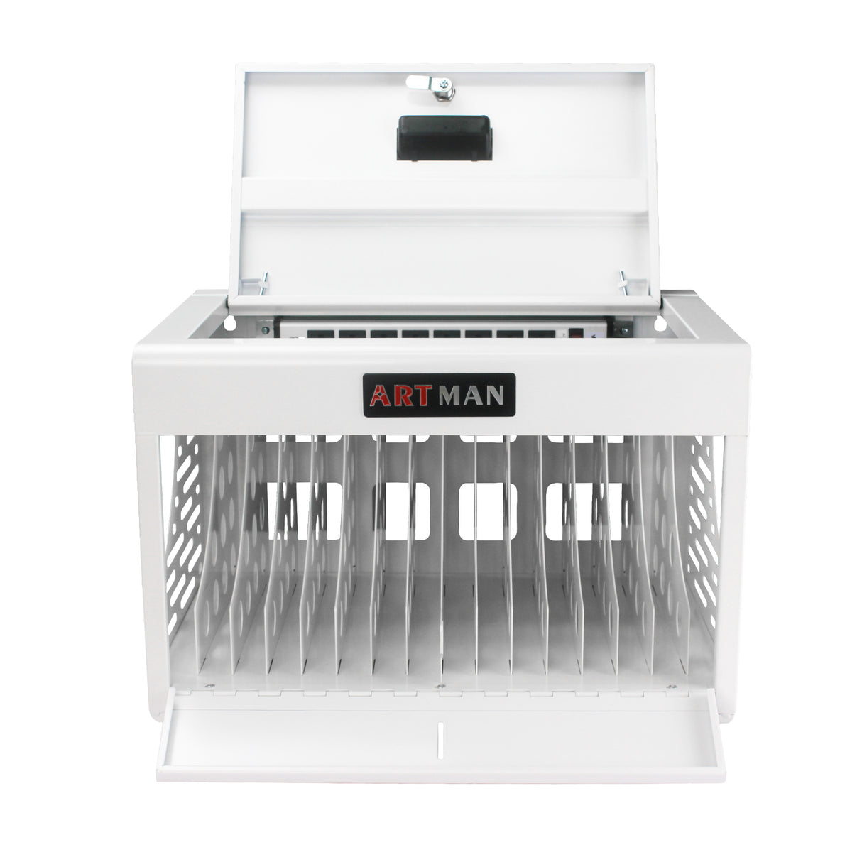 16 Bay Charging Cabinet for Laptop Chromebook Locking Charging Station-WHITE - V.I.P Digital Presence