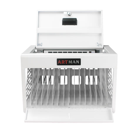 16 Bay Charging Cabinet for Laptop Chromebook Locking Charging Station-WHITE - V.I.P Digital Presence