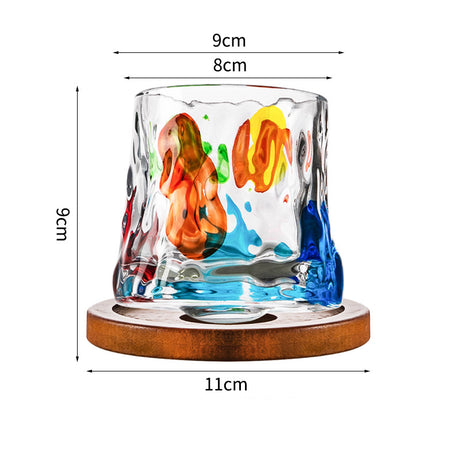 Hand drawn rotating glass cups multiple multi-purpose whiskey glasses rotating glass cups - V.I.P Digital Presence