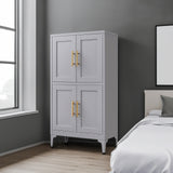 Grey metal kitchen storage cabinet, kitchen pantry storage cabinet with door and shelf, adjustable leveling feet - V.I.P Digital Presence