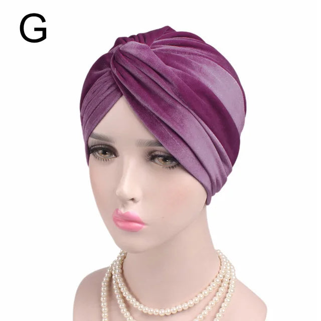 Women Velvet Turban Hat Headband Muslim Hijab Caps Female Soft Bandana Headband Hijabs Head Wrap Hair Accessories Supplies - V.I.P Digital Presence