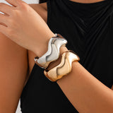 Fashionable metal curved spring bracelet, casual irregular Bracelet set - V.I.P Digital Presence