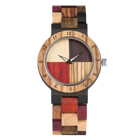 Vintage Wood Pattern Dial Quartz Watch for Men Women Colorful Wooden Bangle Watch Band Stylish Natural Wooden Couple Wristwatch - V.I.P Digital Presence