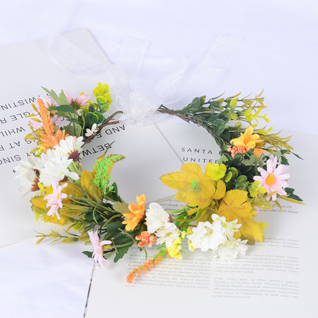 Flower garland scenic spot birthday wedding best friend bridesmaid headband small chrysanthemum flower wreath headwear - V.I.P Digital Presence