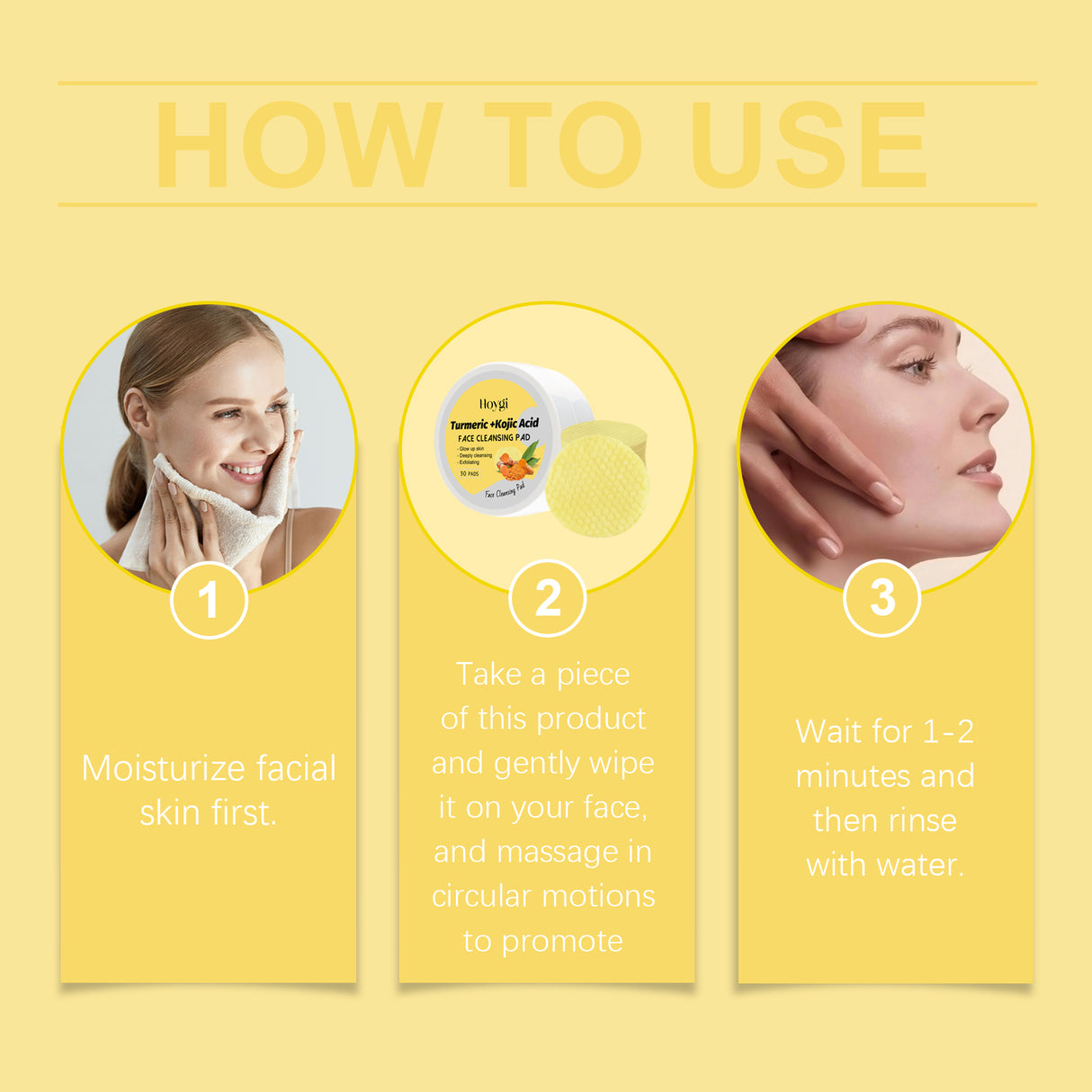 Turmeric Acid Cleansing Pad Gently Cleans Facial Pores And Moisturizes Refreshing And Moisturizing Cleansing Pad