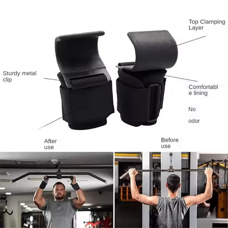 2PCS Power Hooks: Non - Slip Wrist Straps, Ideal for Gym, Pull - Ups, Powerlifting. - V.I.P Digital Presence