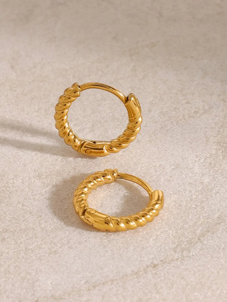 18K Gold-Plated Stainless Steel Huggie Earrings - V.I.P Digital Presence