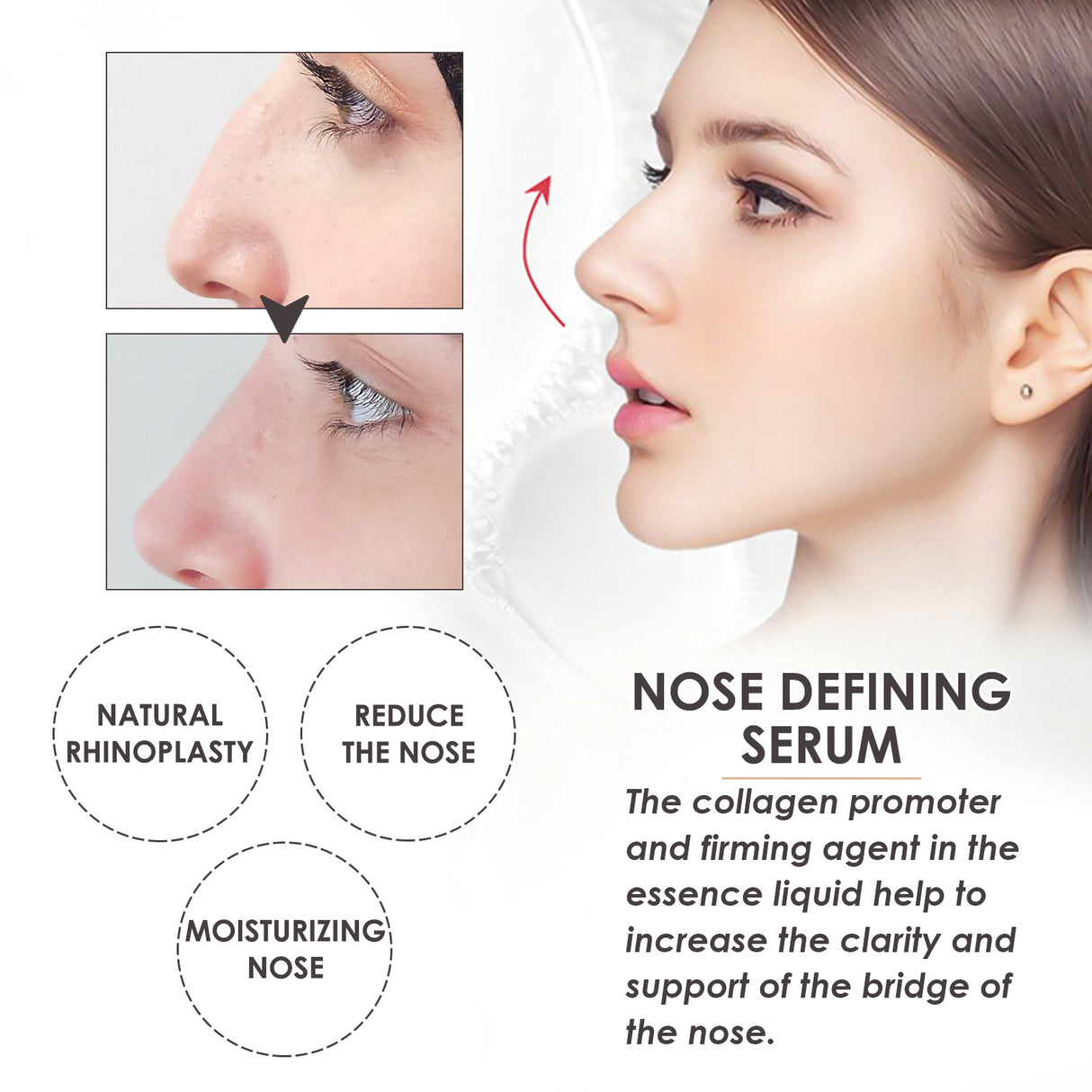 Nose Setting Serum, Nose Firming Massage Nose Straightening And Lifting Nose Bridge Beauty Nose Serum