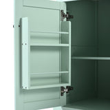 Kitchen trolley, cabinet door internal storage rack with storage cabinet and 3 dining room drawers, mint green - V.I.P Digital Presence