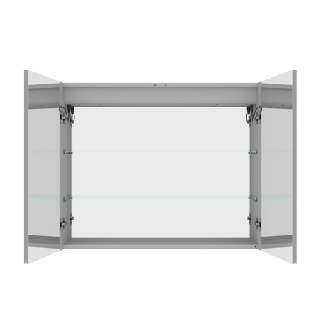 36 x 30 inch Medicine Cabinet with LED Vanity Mirror Anti-Fog  Recessed or Surface Mount Waterproof DimmableAluminum 3000K~6000K Lighted Double Door Bathroom Cabinet with Touch Switch - V.I.P Digital Presence