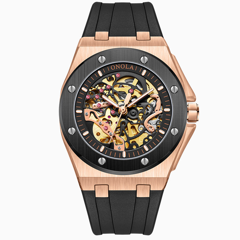 Fully automatic mechanical watch for men fashionable multi-color silicone tape waterproof watch - V.I.P Digital Presence