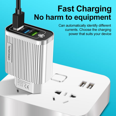 3USB-2.1A Multi Port Mobile Phone Charger Smart Travel Charging Head - V.I.P Digital Presence