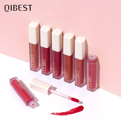 QIBEST Silky Lip Glaze Non-Stick Cup Does Not Fade Lip Gloss Makeup Color Liquid Lipstick Matte Moisturizing Lip Gloss - V.I.P Digital Presence