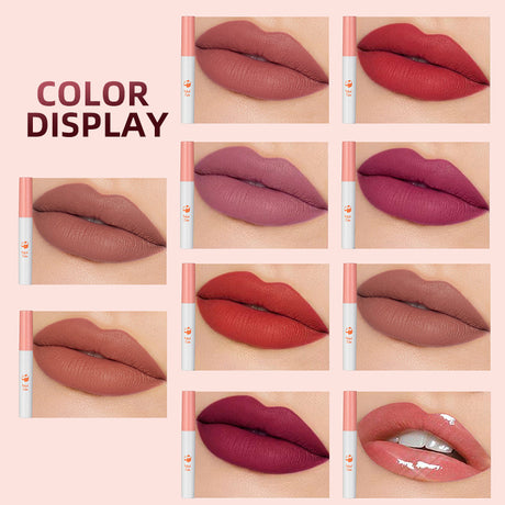 10 PCS Lana Del Rey Lipstick Matte Non Stick Cup Lip Gloss Smoke Pipe Lip Gloss Set Velvet Liquid Lipstick European Makeup - V.I.P Digital Presence
