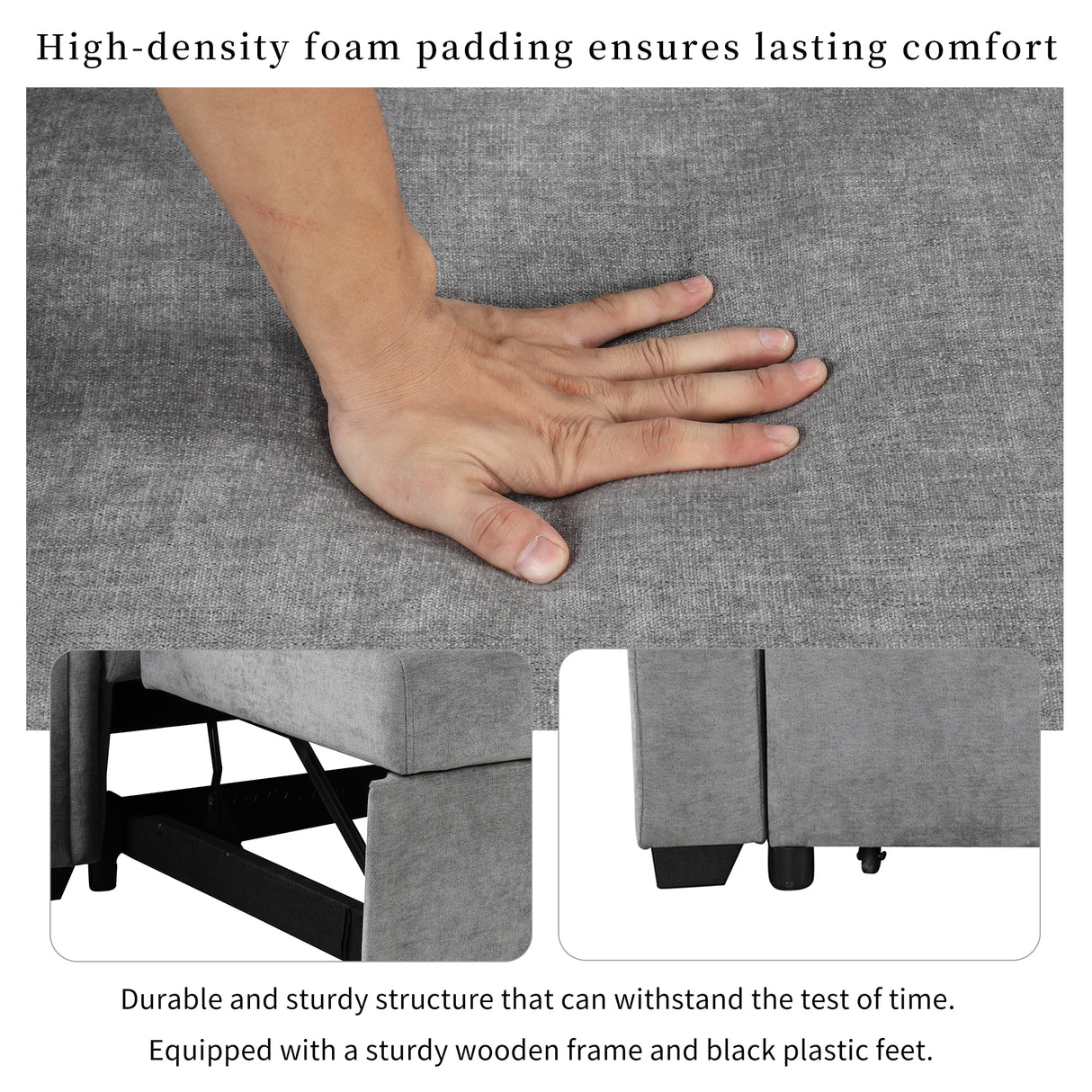 U_STYLE Convertible Soft Cushion Sofa Pull Bed ,for Two People to Sit On - V.I.P Digital Presence