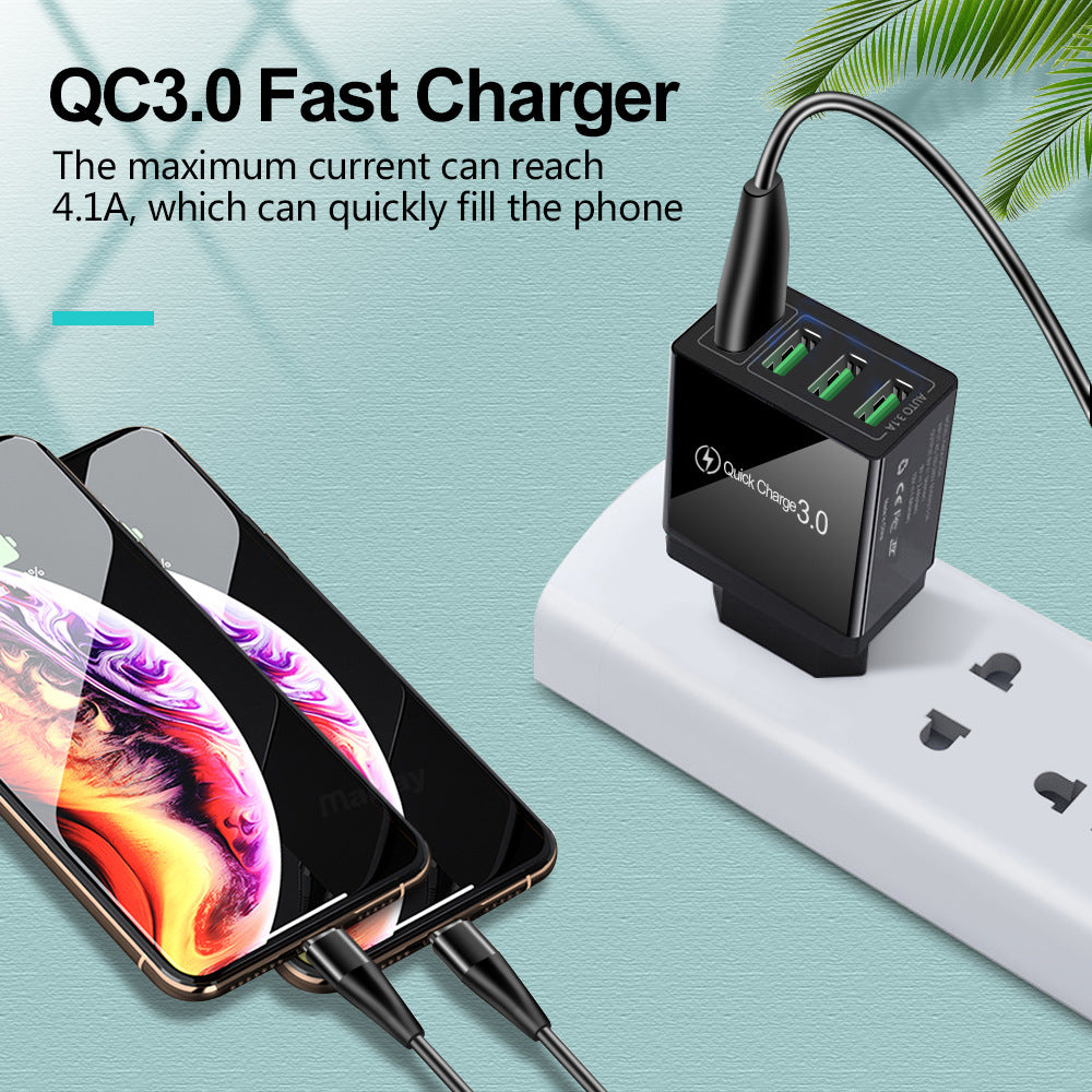 4USB mobile phone charger, multi port USB charging head charger - V.I.P Digital Presence
