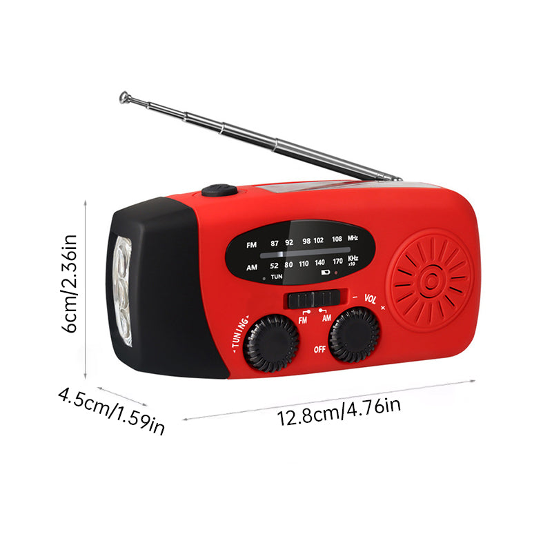Portable multi - func hand - crank, emergency gen, solar radio, shockproof, FM/AM/WB/NOAA, power bank - V.I.P Digital Presence