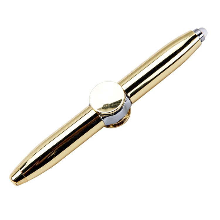 Multi functional rotating luminous flash decompression decompression fingertip rotating metal finger gyroscope ballpoint pen - V.I.P Digital Presence