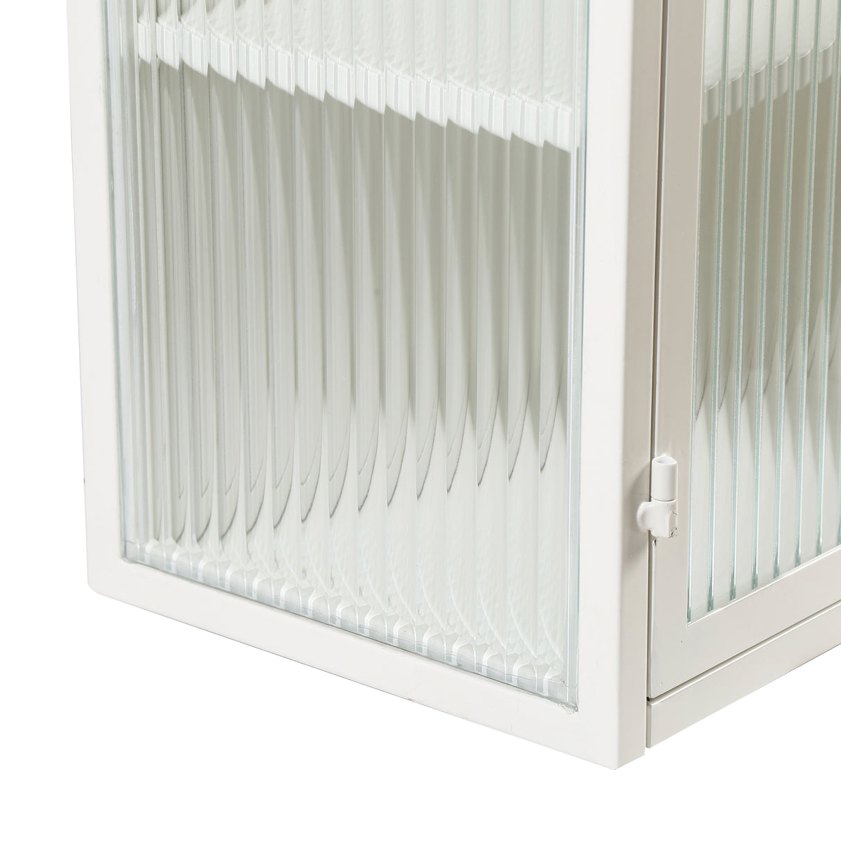 27.56"Glass Doors Modern Two-door Wall Cabinet with Featuring Three-tier White