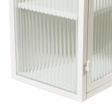27.56"Glass Doors Modern Two-door Wall Cabinet with Featuring Three-tier White