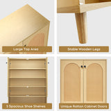 Shoe Storage Cabinet with Adjustable Plates Natural doors - V.I.P Digital Presence