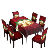 Christmas printed tablecloth, chair cover, waterproof, oil resistant, festive decoration, dining table cloth, chair cover, universal household use - V.I.P Digital Presence