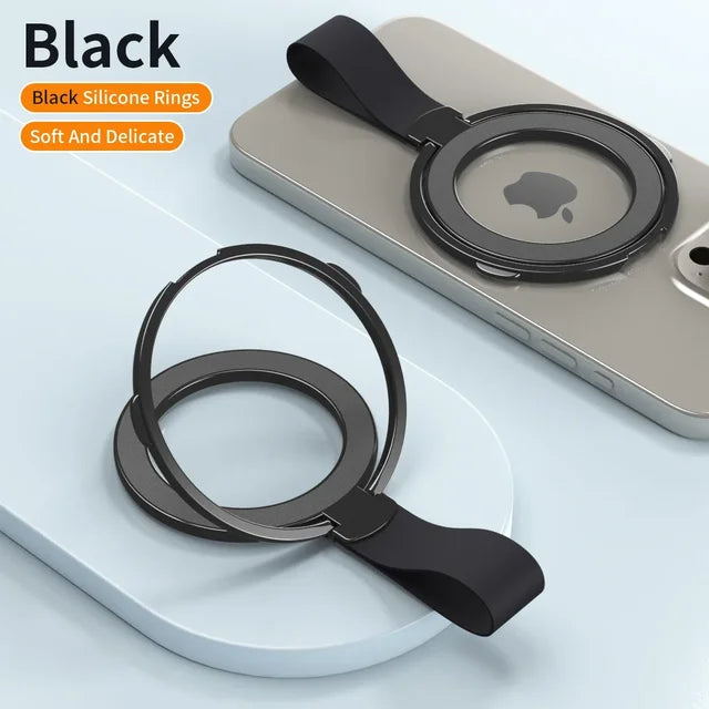 Magnetic Cell Phone Ring Holder for MagSafe Magnet Stand with Strap for IPhone 13 14 15 Samsung Mac Safe Removable Grip Bracket - V.I.P Digital Presence