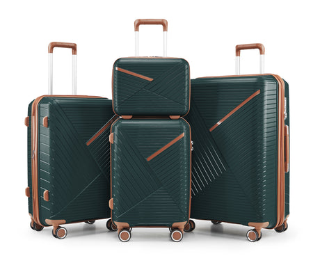 Luggage set of 4 pieces (14/20/24/28) with 4 360 degree silent rotating wheels made of PP material and durable TSA lock - V.I.P Digital Presence