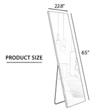 Aluminum alloy metal frame wall mounted full-length mirror black 65 * 23“ - V.I.P Digital Presence