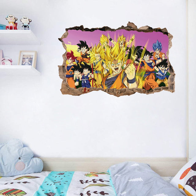 Cartoon anime children's room 3D broken wall wall decoration wall sticker self-adhesive seven dragon ball game wall decoration p - V.I.P Digital Presence