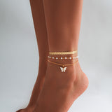 Beach star shaped tassel ankle bracelet, simple foot decoration, fashionable imitation pearl, versatile ankle chain - V.I.P Digital Presence
