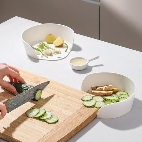 Vegetable board corner storage stir fry and side dish plate round white vegetable preparation plate - V.I.P Digital Presence