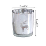 Silver Scented Candle Container Handmade Candle Glass Empty Jar Christmas Reindeer Pattern Light Candle Cup Home Decor - V.I.P Digital Presence