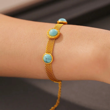 Turquoise Titanium Steel Bracelet - V.I.P Digital Presence