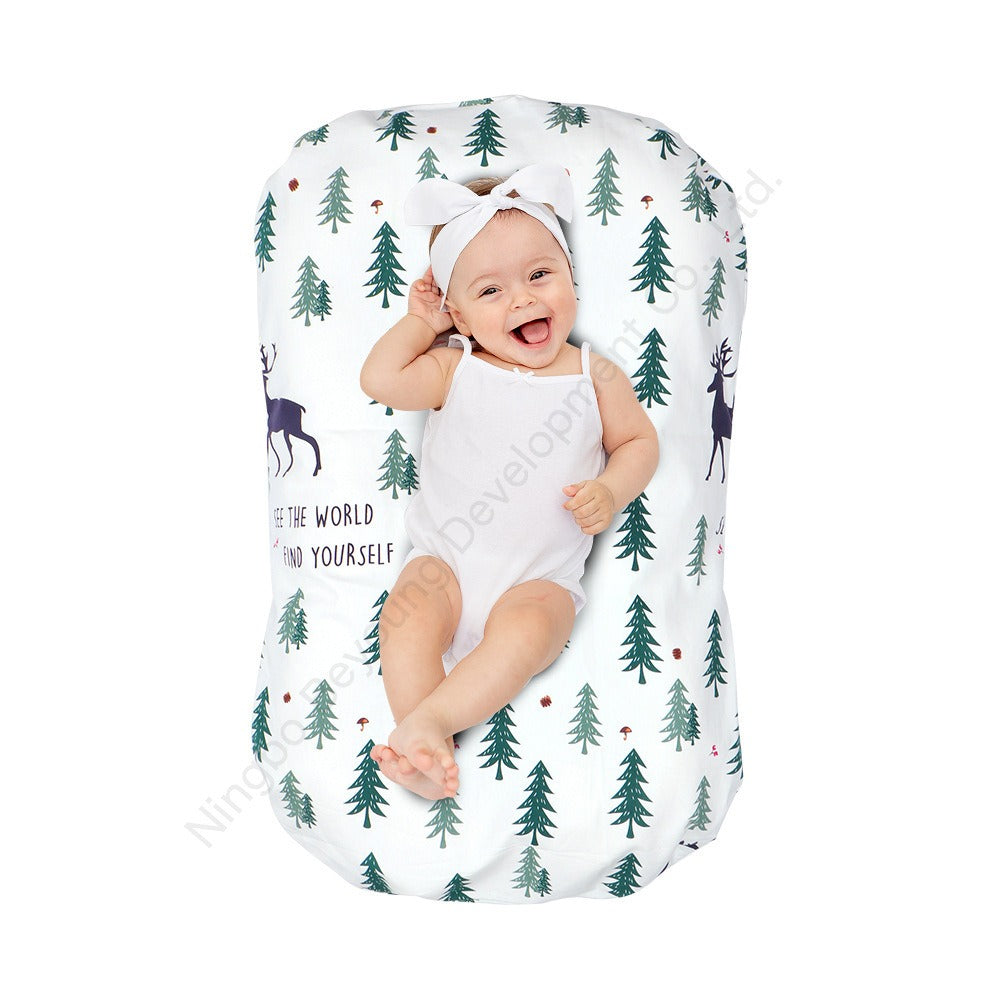 Flat weave fine cloth cover for baby lounge chair, soft organic cotton cover, newborn biomimetic bed, travel portable small bed - V.I.P Digital Presence