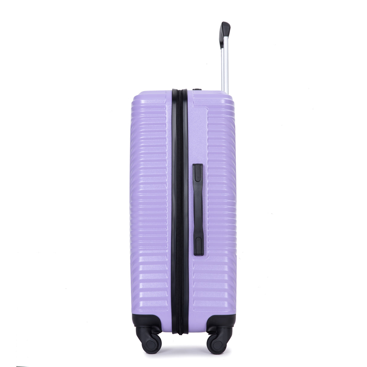 3 Piece Luggage Sets PC+ABS Lightweight Suitcase with Two Hooks Spinner Wheels (20/24/28) Light Purple