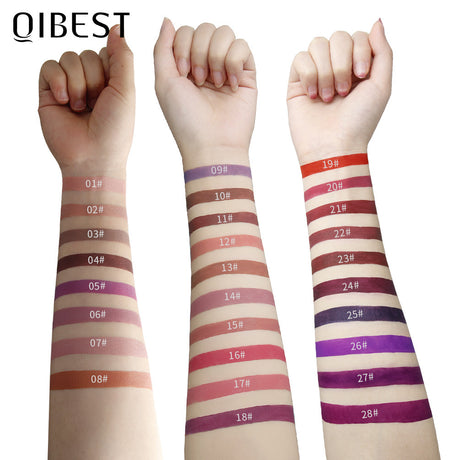 QIBEST Makeup Hexagonal Lip Gloss Matte Matte Lasting Lip Gloss Non-stick Liquid Lipstick - V.I.P Digital Presence