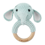 Campana relajante para bebé con nombre tallado, regalo para recién nacido, regalo para el baño, muñeca de dibujos animados tejida