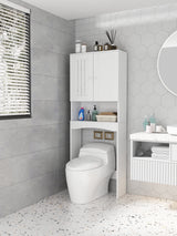 Home Bathroom Shelf Over-The-Toilet, Bathroom SpaceSaver, Bathroom Storage Cabinet Organizer,White - V.I.P Digital Presence