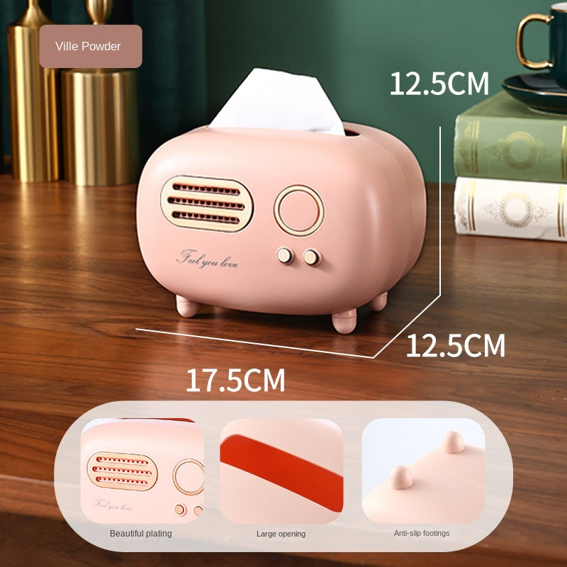 Paper towel box ABS light luxury retro style gift for living room, high-end home drawer paper towel box - V.I.P Digital Presence