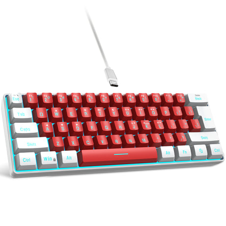61 key keyboard with split lines, mini minimalist keyboard, compact dual color color RGB luminous film keyboard - V.I.P Digital Presence