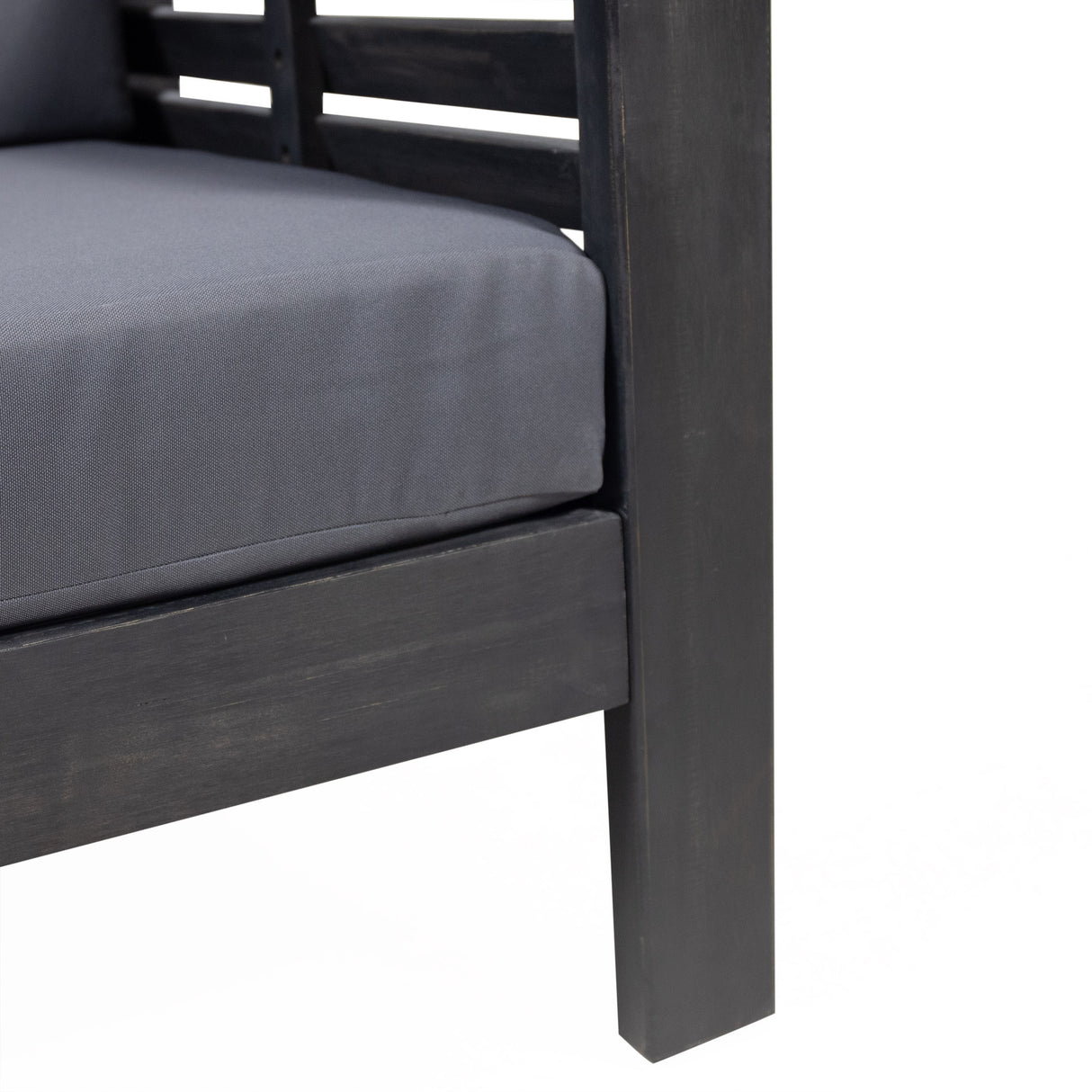 Outdoor Acacia Wood Club Chairs with Cushions, Dark Gray, 27.75"D x 32"W x 27.75"H - V.I.P Digital Presence