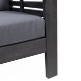 Outdoor Acacia Wood Club Chairs with Cushions, Dark Gray, 27.75"D x 32"W x 27.75"H - V.I.P Digital Presence