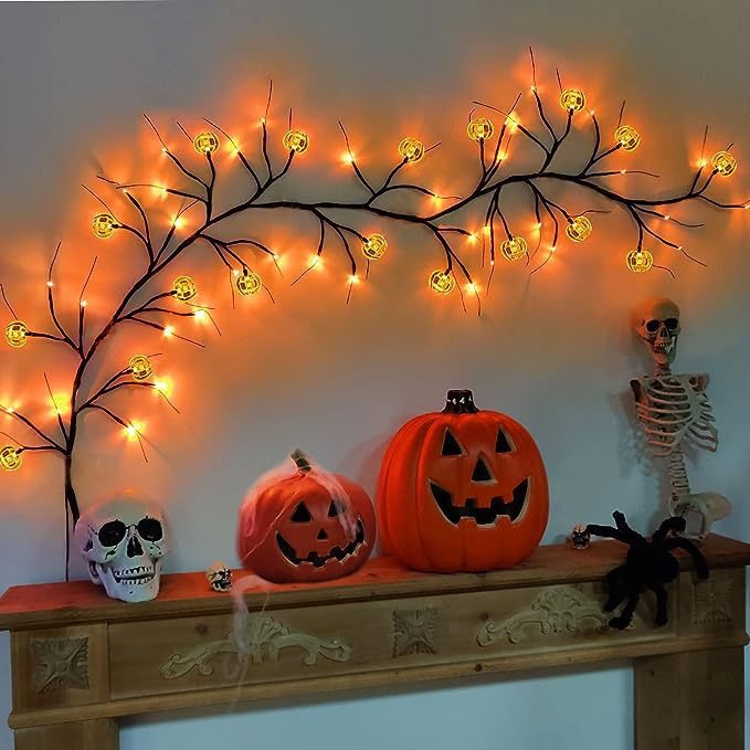 Outdoor Waterproof LED Halloween Decorative Light Rattan Spider Bat Tree Branch Light Party Atmosphere Ghost Festival Chopsticks - V.I.P Digital Presence